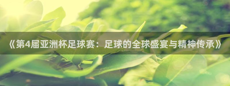 2026年男足世界杯：《第4届亚洲杯足球赛：足球的全球盛宴与精神传承》